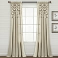 thumbnail image 2 of Lush Decor Faux Linen Pom Tassel Window Curtain Panel, Gray, 84 x 40, 2 of 11