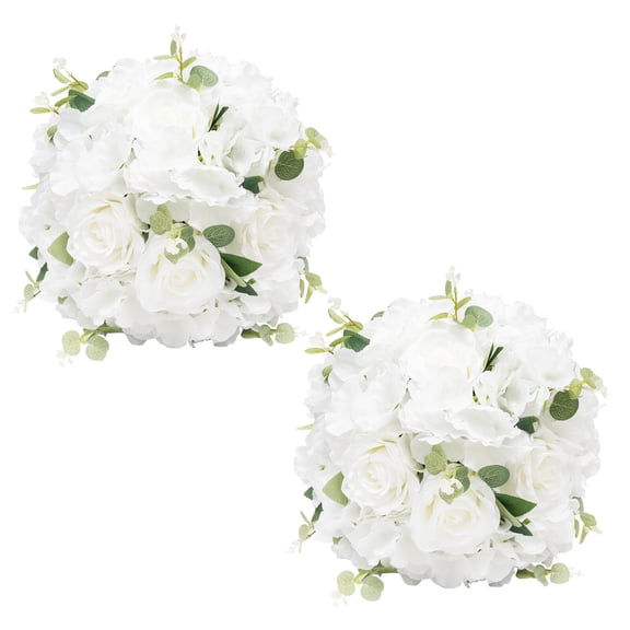 6-Pack Artificial Floral Arrangements with Roses and Greenery, Realistic Wedding Centerpieces, for Birthday Party, Anniversary, Valentine's Day, Cake Decor, Church, Home Table and Mantel Decor