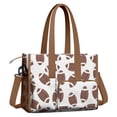 thumbnail image 2 of Teacher Tote Bag,Brown Footballs Pattern Teacher Utility Tote Bag,Large Work Tote Bags for Women with Multiple Pockets,Top Zipper Closure,13.8x10.6x6.7 Inch, 2 of 5