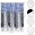 thumbnail image 2 of Winter Shower Curtain, Snow Forest Shower Curtain Nature Scenery Shower Curtain Set Waterproof Bath Tub Curtain Bathroom Decor with 12 Hooks, 72x72 inches, 2 of 6