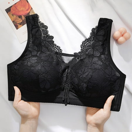 Womens Bras Clearance under $5! Xqxayjr Minimizer Bras for Women Full Coverage No Underwire Bras Plus Size Lifting Lace Bra for Heavy Breast Everyday Bras Mother Day Gifts