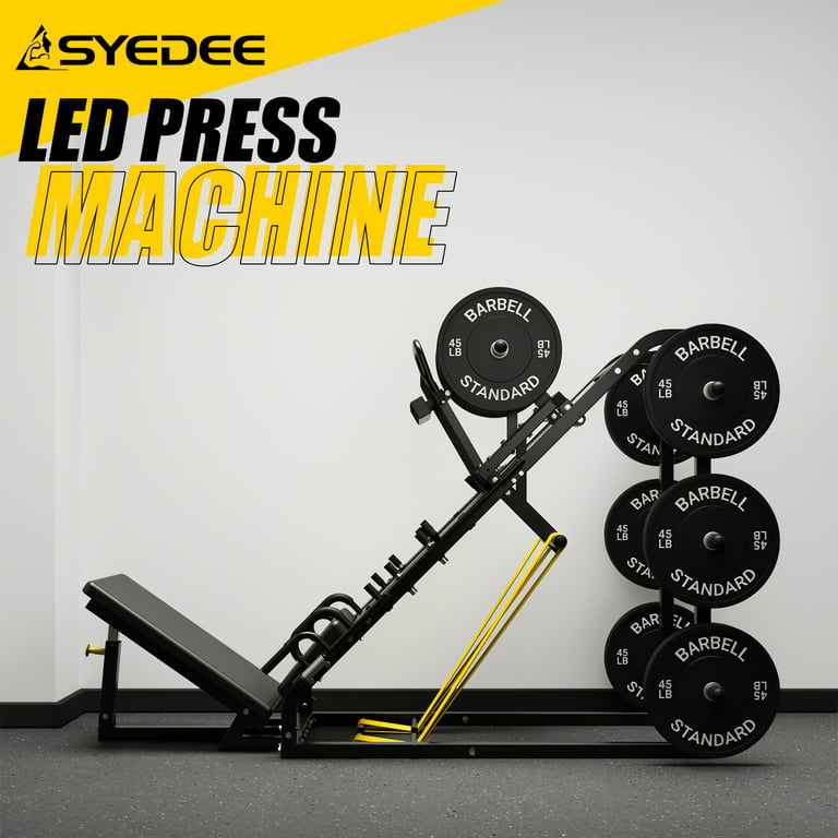Syedee Compact Leg Press Machine for Home Gym,Workout Machine with Linear Bearing,Black,1500LB Capacity,Exercise Equipment with 4 Weight Storage Posts