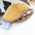 thumbnail image 3 of CoCopeaunts Reversible Bucket Hats Suede Fisherman Hat Double-Sided Wear Thickened Plush Brim Basin Hat Women Outdoor Keep Warm, 3 of 8
