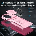 thumbnail image 3 of Allytechgroup for Motorola Moto G 2025 Case, Sliding Camera Lens Cover Military Grade Protection Stand Bracket Bumper Rugged TPU PC Phone Case for Motorola Moto G (2025), Pink, 3 of 8