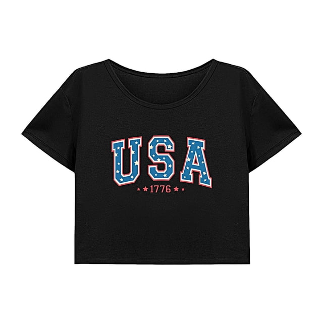 Top corto informal para mujer, camisa de cuello redondo de verano para mujer, para desplazamientos en la playa L