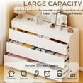 thumbnail image 2 of Ktaxon 6 Drawer Double Dresser with Mirrow Wood Dresser Storage Cabinet Drawer Organizer Chest of Drawers, White, 2 of 16