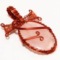 thumbnail image 2 of Rose Quartz Gemstone Gift Copper Wire Wrapped Pendant Handcrafted 2.60" SA 1568, 2 of 2