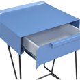 thumbnail image 6 of Home Square Eva Contemporary Metal 1-Drawer End Table in Blue - Set of 2, 6 of 6