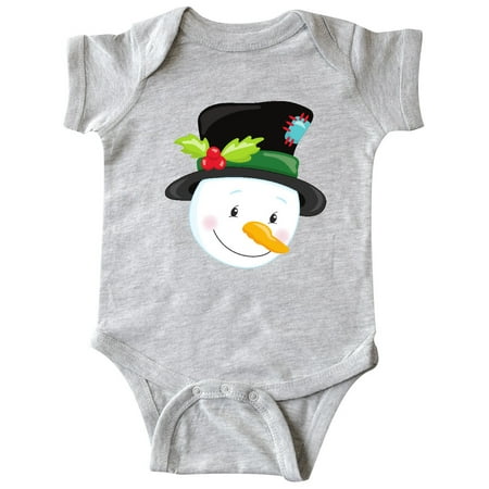 

Inktastic Snowman With Hat Carrot Nose White Snowman Gift Baby Boy or Baby Girl Bodysuit