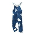 thumbnail image 4 of Odeerbi 5-14 Years Kids Girls Summer Jumpsuit Star Print Camisole Romper Spring Casual Breathable Comfortable Overalls Strap Bib Overall Pants Playsuit, 4 of 8