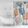 thumbnail image 4 of 60x72 Inch Shower Curtains for Bathroom Orange Ocean Coral Fabric Bath Curtain Decor Retro Coastal Ombre Blue Gradient Waterproof Restroom Curtains Shower Set Accessories with 12 Hooks 60 Inch, 4 of 6