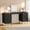 Black, variant on Fnova 59" Modern Makeup Vanity Desk with 4 Drawers, Dressing Table with Storage & Gold Legs, Beauty Table for Bedroom/Home Office, No Mirror