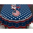 thumbnail image 3 of Fourth of July Oval Tablecloth Memorial Day Patriotic Table Cloth American Flag, Stars Table Cloths for Indoor and Outdoor Kitchen Dining-60 x84, 3 of 6