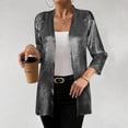 thumbnail image 4 of Warop Women's Solid Color 3/4 Sleeve Cardigan Top Casual Lightweight Outwear Shirt, 4 of 6