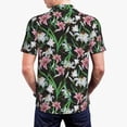 thumbnail image 3 of Balery Lilies Flowers Printed Men’s Short Sleeve Polo Shirt, Midweight Men's Shirt,Golf Polo shirts -XX-Large, 3 of 8