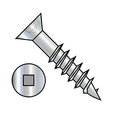 

8X2 1/4 Flat Head (no nibs) Square Recess Deep Thread Wood Screw 2/3 Threaded Zinc (Pack Qty 2 800) BC-0836DQFD