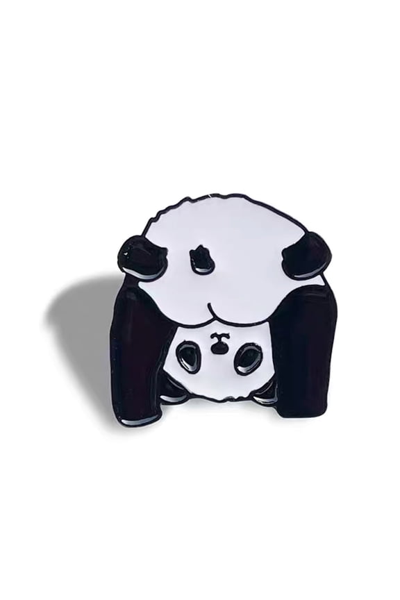 Cartoon Badge Personality Cute Cartoon Panda Shape Alloy Paint Badge Accessory