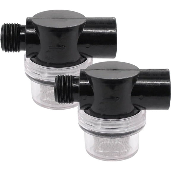 ABPETE Twist-On Pipe Water Pump Strainer,RV Water Pump Filter Compatible With Shurflo Or Wfco,1/2" Npsm Inlet/Outlet With 80 Mesh Stainless Steel Filter Screen For RV Marine Replacement 2 Pack