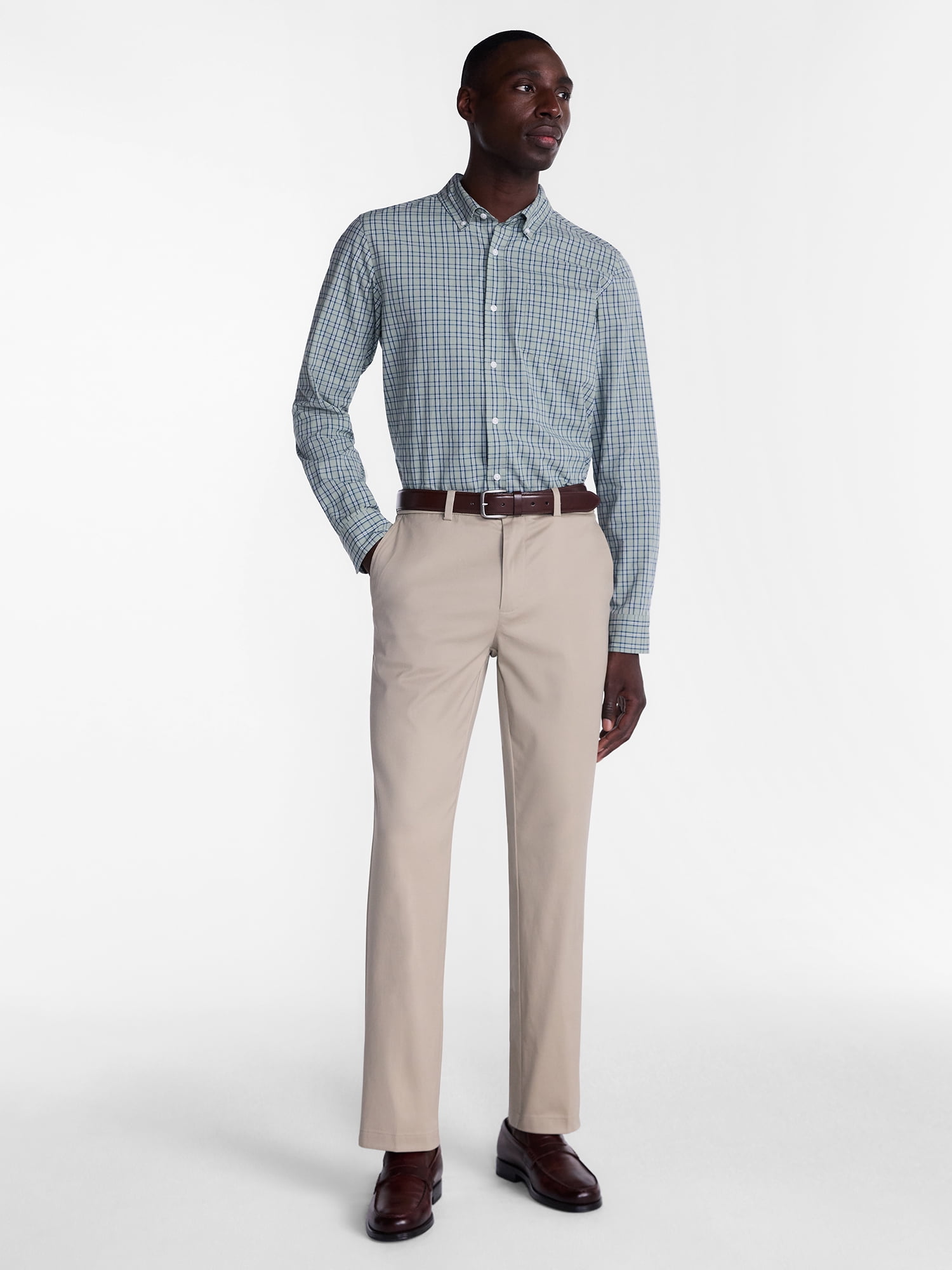 George Men's Poplin Shirt with Long Sleeves, Sizes S-3XL, LT-4XLT, 2XB-6XB