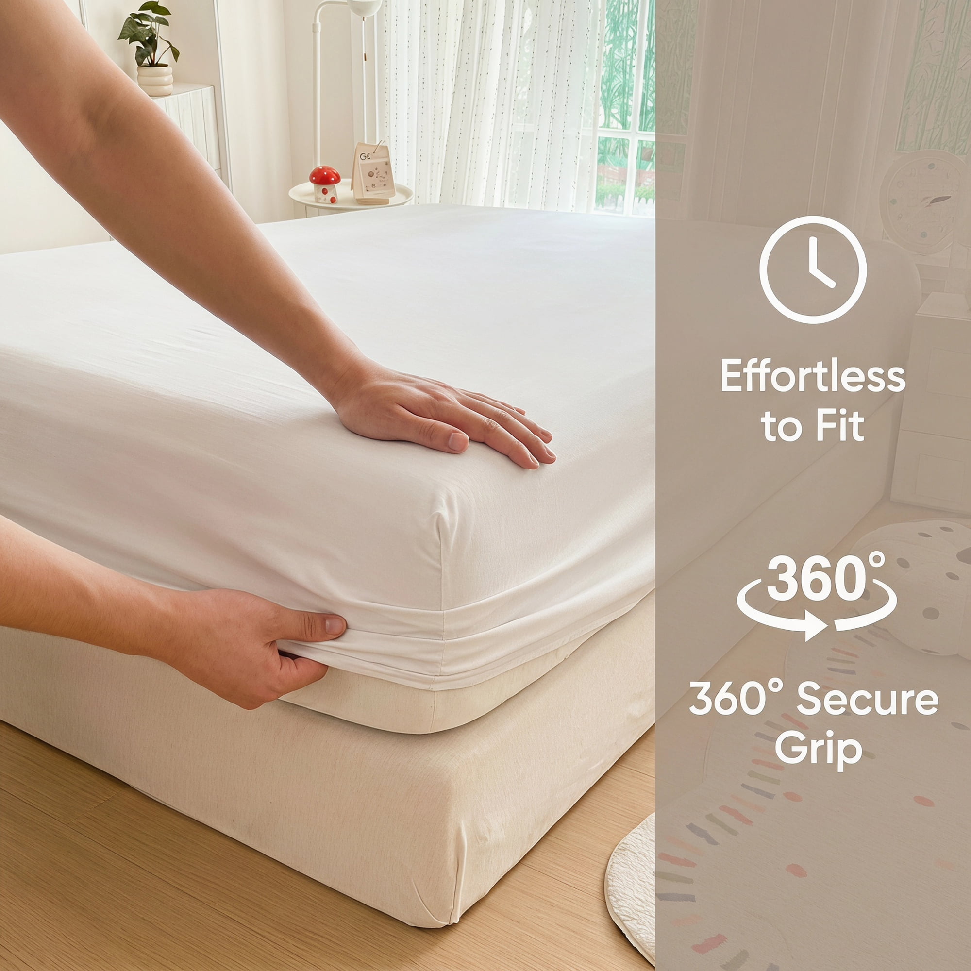 Unique Bargains Fitted Cotton Bed Sheets Breathable for All Seasons 39.0"x74.8" White