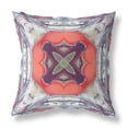 thumbnail image 1 of Pastel Floral Squares Suede Zippered Pillow with Insert Light Blue Grey Peach, 1 of 3