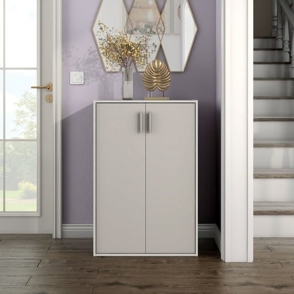 Join Stackable 3-Tier Wood Taupe Grey Cabinet with Door