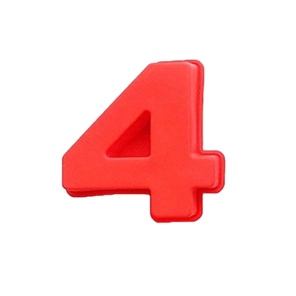 Muffin Pan,Birthday Number Cake Mould Pizza,Silicone Muffin Pan set- Mini Cups Cupcake Tray,Non-Stick Silicone Baking Molds for Making Muffin Cakes,Cupcake,Chocolate(#4 4*3in)