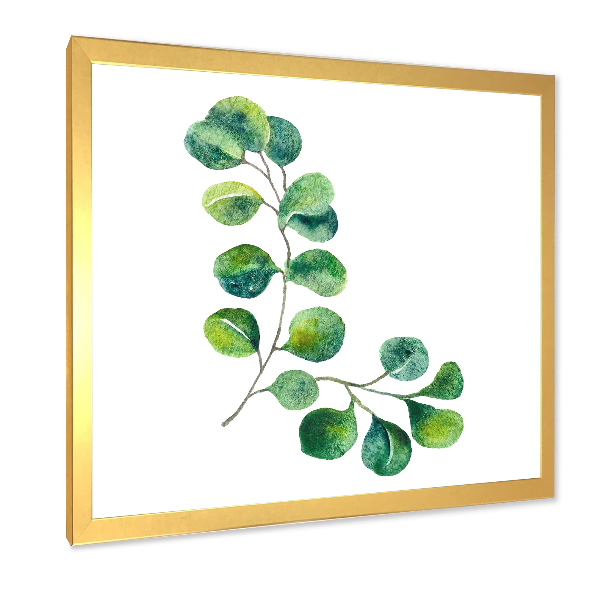 Designart 'Green Eucalyptus Plant Branches II' Traditional Framed Art Print