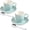 Blue, variant on Porcelain Espresso Cup Set with Saucer & Stainless Steel Spoons, 80ml/2.7Oz, 2 Pack
