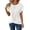 White, variant on Feancey Twist Front Tops for Women Roll Up Cap Sleeve Waffle Knit Shirt Solid Color Crew Neck Summer Tees Comfy Loose Textured T-Shirts Mint Green XXL
