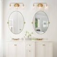 thumbnail image 3 of Bathroom Vanity 20x30" Stainless Steel Metal Framed Gold Oval Pivoting Bathroom Mirror, 3 of 7