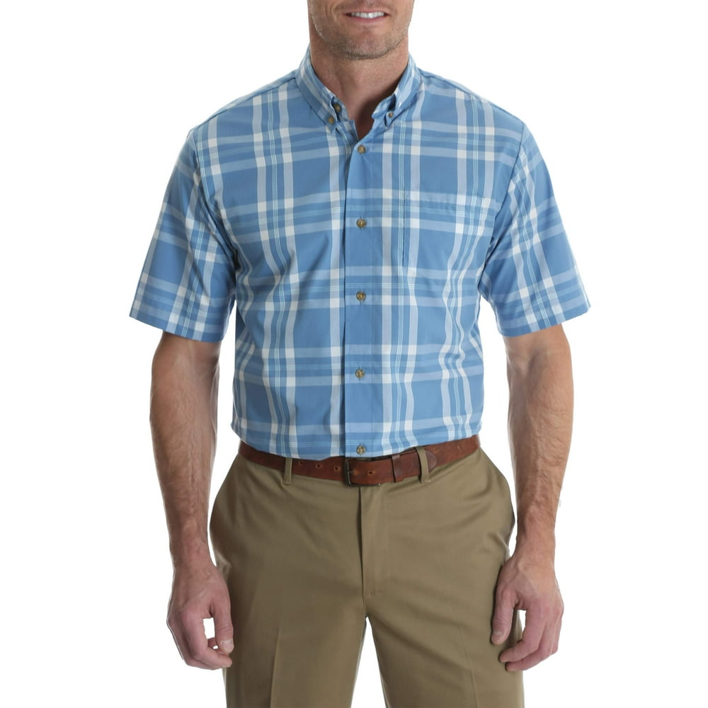 Wrangler - Wrangler Tall men's short sleeve wrinkle resist plaid shirt ...