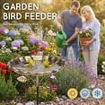 thumbnail image 3 of Wekvgz Bird Bath 32 Inches Sturdy Iron Garden Birdbath for Outside Vintage Standing Bird Bath Bowl for Outdoor Garden Patio Yard Lawn, 3 of 11