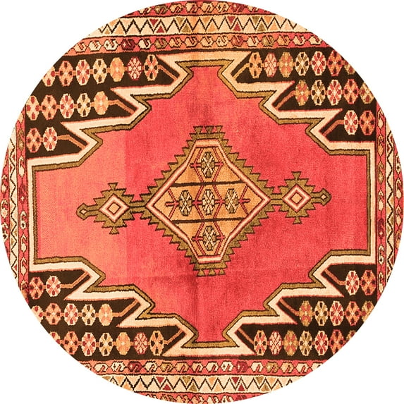 Ahgly Company Indoor Round Persian Orange Traditional Area Rugs, 3' Round