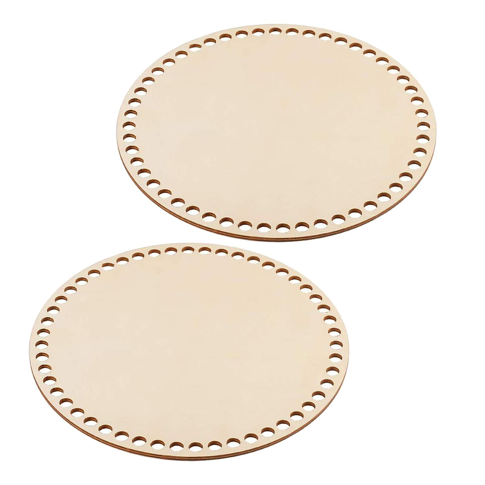 Wood Basket Bottom Carved Blank Crochet Basket for Knitting Basket Weaving