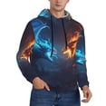 thumbnail image 2 of Lsque Red And Blue Fire Dragon C Pattern Casual Men's Hoodie,Hooded Sweatshirt with Kangaroo Pocket,Pullover Hoodie-4X-Large, 2 of 7