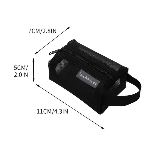 Large Pencil Case Nylon Storage Bag With Transparent Window For Students School Supplies Stationery