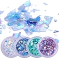 thumbnail image 3 of Minnieouse Gran oferta, 4 colores/juego de uñas artificiales naturales, decoración artística de papel de vidrio, lentejuelas irregulares brillantes, Arte de uñas Minnieouse CE0481-00, 3 of 6