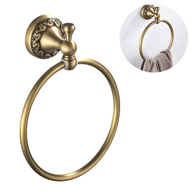 Anillo de toalla de latón antiguo, toallero Retro, colgante de Hardware, anillo colgante para baño a prueba de herrumbre