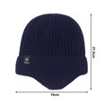 thumbnail image 6 of Mosey Men Winter Beanie Thickened Soft Plush Ear Protection Knitted Solid Color Elastic Regular Fit Outdoor Camping Cycling Hat Cap, 6 of 8