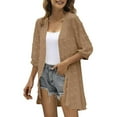 thumbnail image 1 of Pisexur Women's Lightweight Summer Cardigan Long Sleeve Kimono Cardigans Ruffle Bell Sleeve Sweaters Lace Cover Up Loose Blouse Tops, 1 of 8