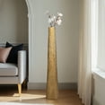 thumbnail image 3 of Metal Tapered Floor Vase for Living Room Decor - Modern Aluminum Flower Vase for Home, Bedroom, House, or Office Room Decor - Textured Accent Display for Entryway and Hallway - 59", Gold & Metallic, 3 of 13
