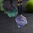 thumbnail image 2 of EOEMY Natural Quartz Crystal Pendant Healing Raw Rough Stone Pendulum Necklace Gift Us-#3 Raw Rough Rainbow Fluorite ..., 2 of 6