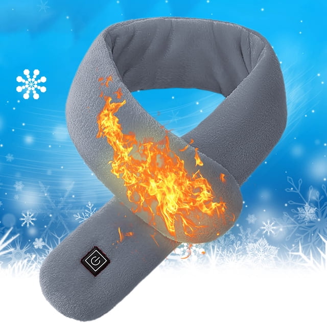 Bufanda calefactable USB | Chal eléctrico para cuello y hombros | Almohadilla térmica ajustable de 3 velocidades con enchufe USB | Calefactor personal portátil para hombres y mujeres