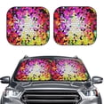 thumbnail image 2 of Haiem Colorful Tie Dye Stained Glass 3 Windshield Sun Shade: Universal Foldable 2-Piece Car Front Window Sunshade - Blocks Uv Rays, And Reduces Heat,Essential Car Accessory Medium, 2 of 7
