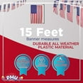 thumbnail image 2 of PMU 15 Ft Patriotic American Flag Bunting Banner | 4th Of July Patriotic Decorations | Fourth of July | USA Flag Pennant Banner | Easy to Hang Patriotic Party Decorations (12/Pkg) Pkg/1, 2 of 7