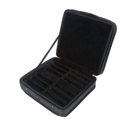 WALFRONT Nylon 10 Holes Harmonica Carrying Case with Zipper Instrument Storage Bag for 12 Harmonica, Harmonica Accessory, Harmonica
