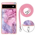 thumbnail image 7 of Feishell for Google Pixel 6a Case with Detachable Crossbody Strap, Fashion Marble Pattern Glossy Cover for Women Girls, Slim Fit Anti-Scratch Phone Case for Google Pixel 6a,Pink, 7 of 7