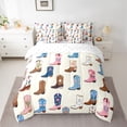 thumbnail image 2 of Feelyou Cowboy Boot Bedding Comforter Set 7pcs, Cartoon Bohemian Style King Bedding Sets, 2 of 8