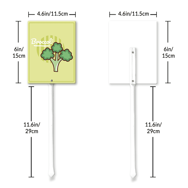 Eveokoki Vegetable Signs For Garden With Stake Broccoli Yard Sign Vegetable Garden Label Stakes Plant Markers For Outdoor Plants Waterproof 8x12inch Nursery Garden Fruit Outdoor Sign